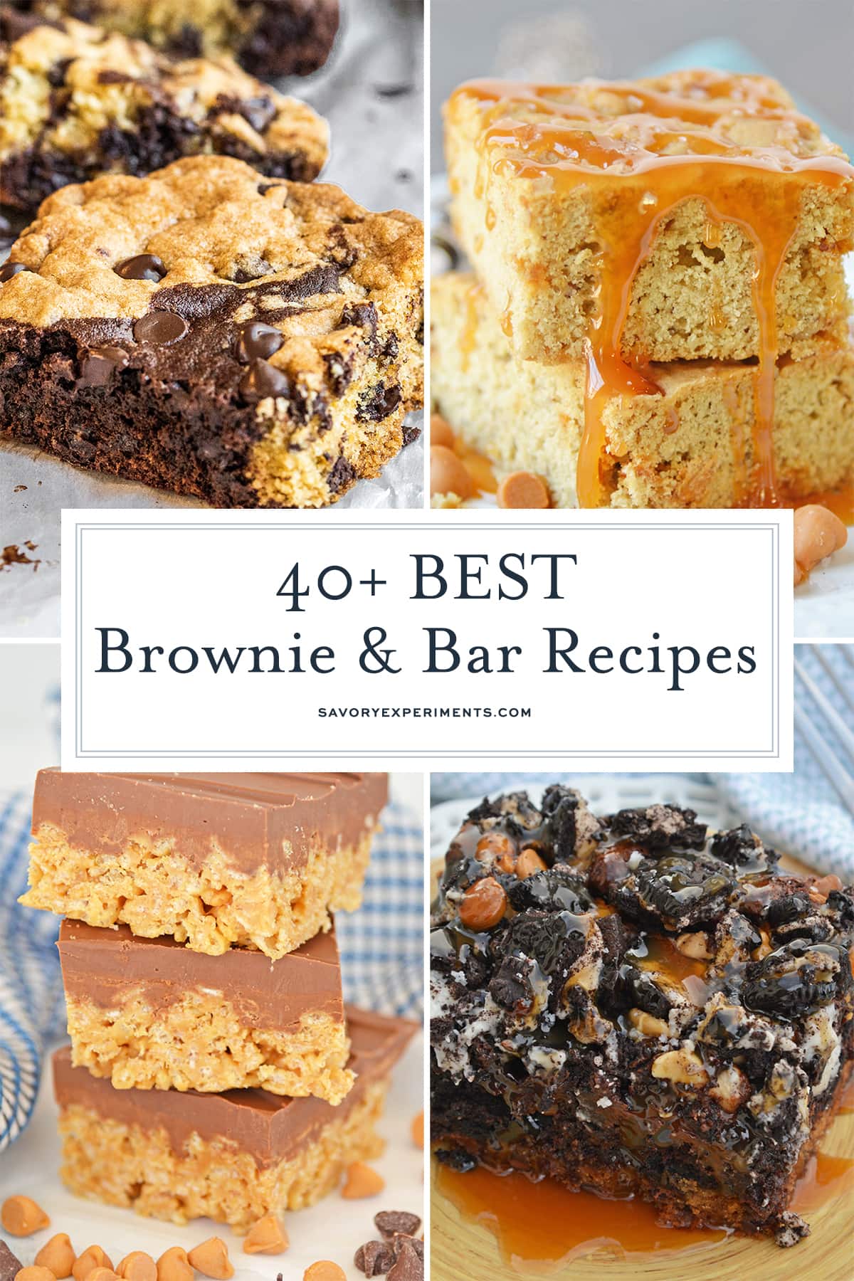 collage of brownies and bars for pinterest