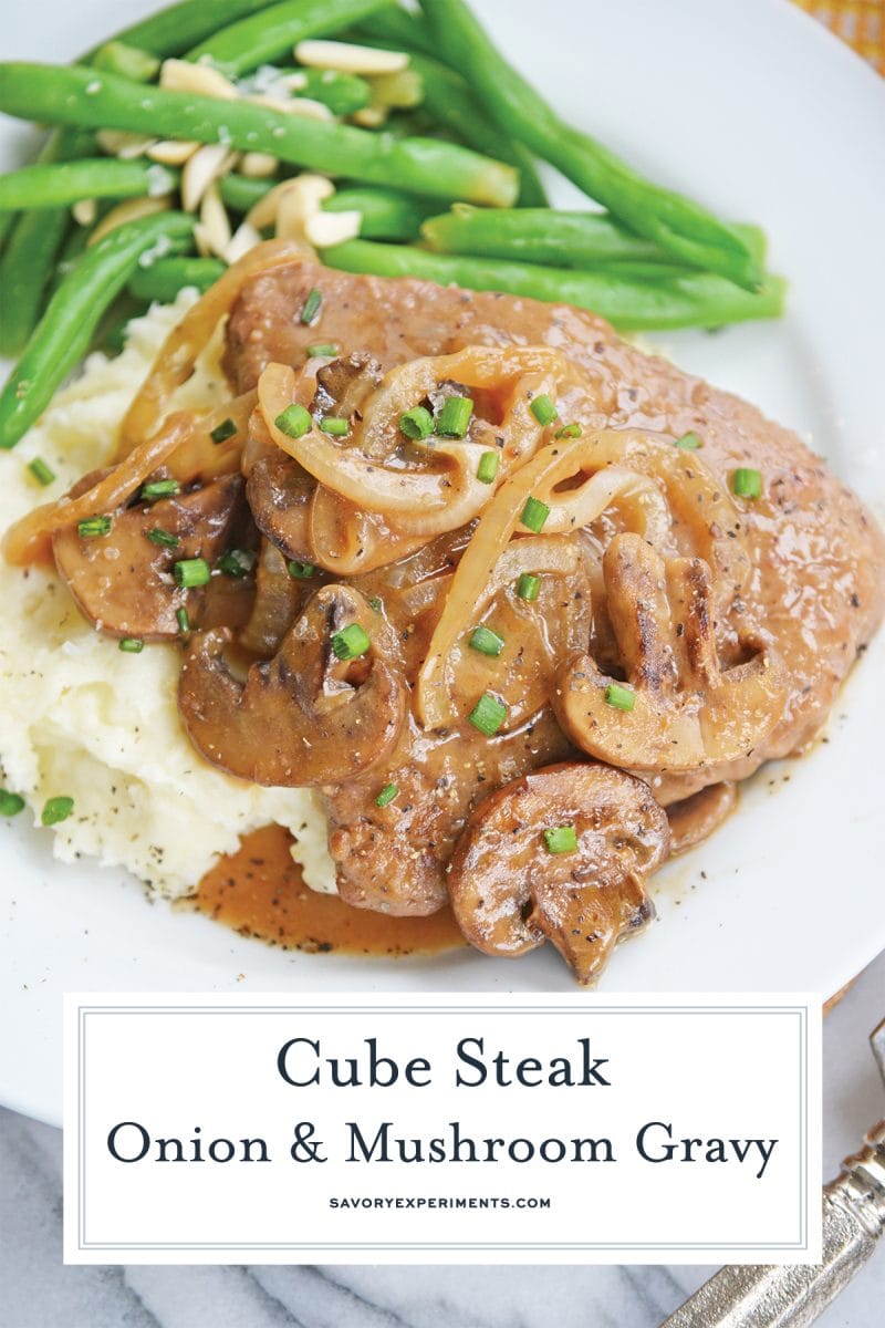 close up of cube steak for pinterest