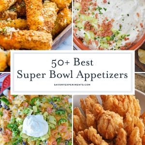 collage of super bowl appetizer recipes