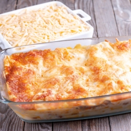 two casseroles on a table