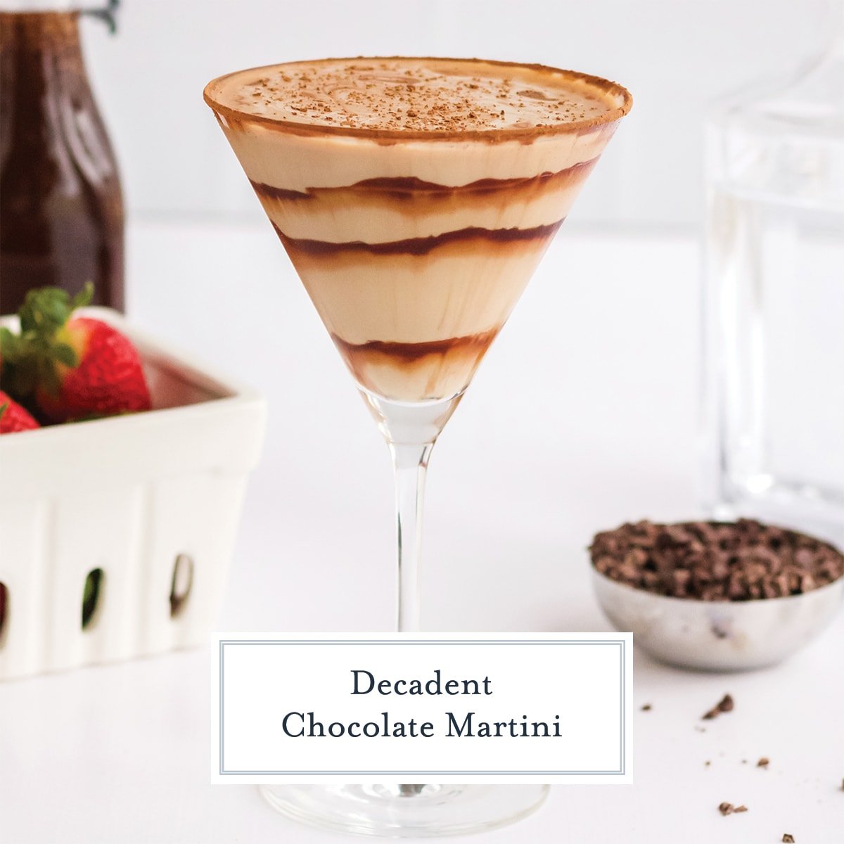 chocolate martini with a syrup twirl 