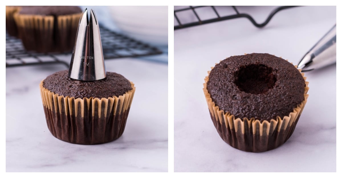 how to create a well in a cupcake 