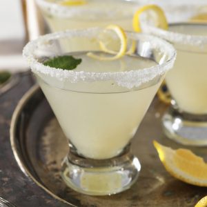 close up of lemon drop martini