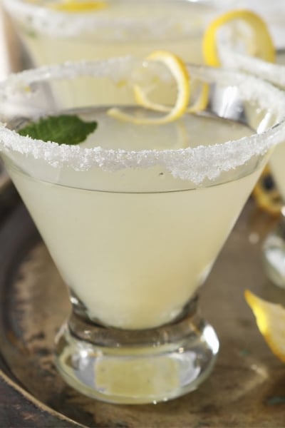 close up of lemon drop martini