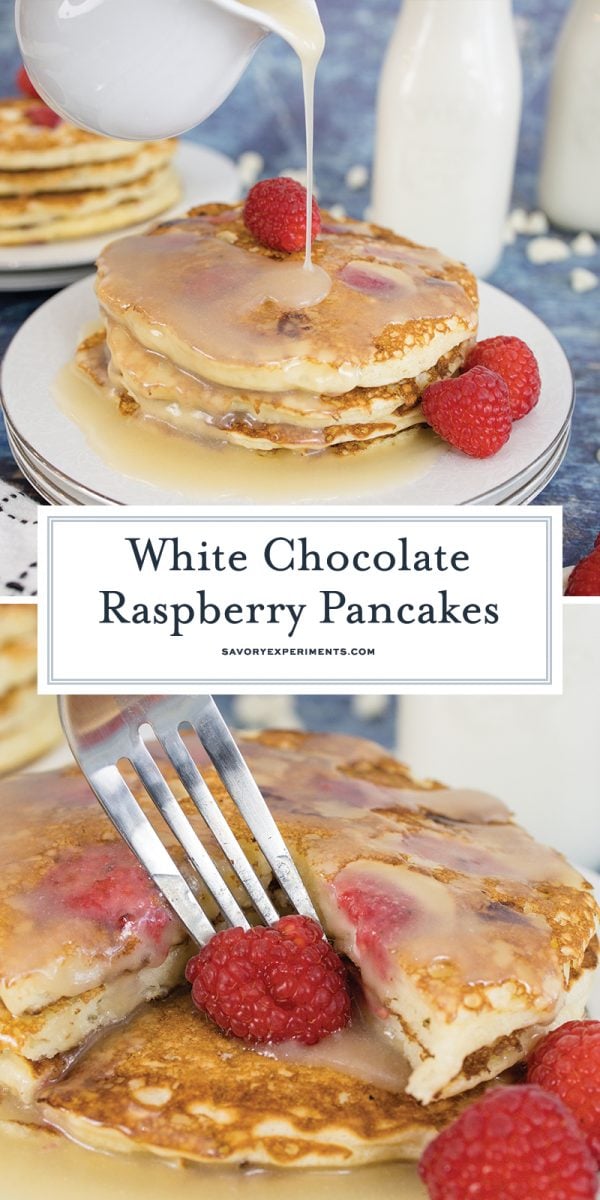 white chocolate raspberry pancakes for pinterest 