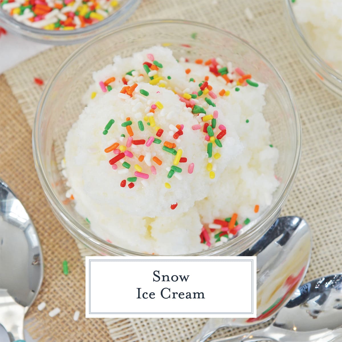 overhead bowl of snow ice cream with sprinkles