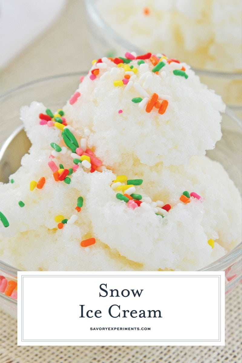 side angle of snow cream with sprinkles 