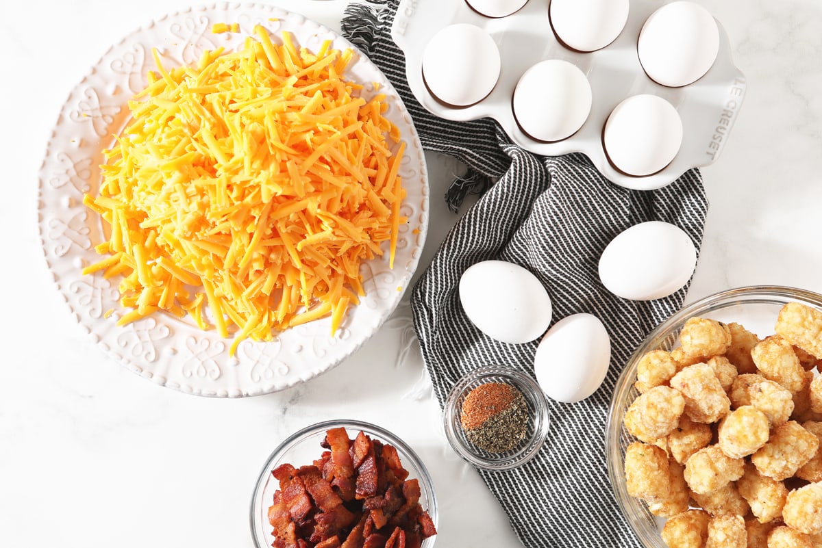 ingredients for breakfast tater tot casserole 