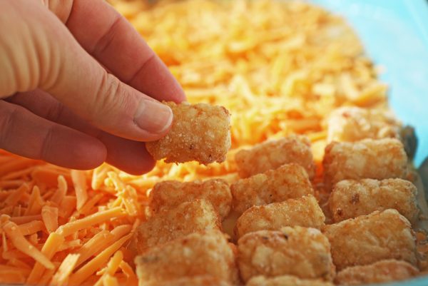 tater tots in a casserole