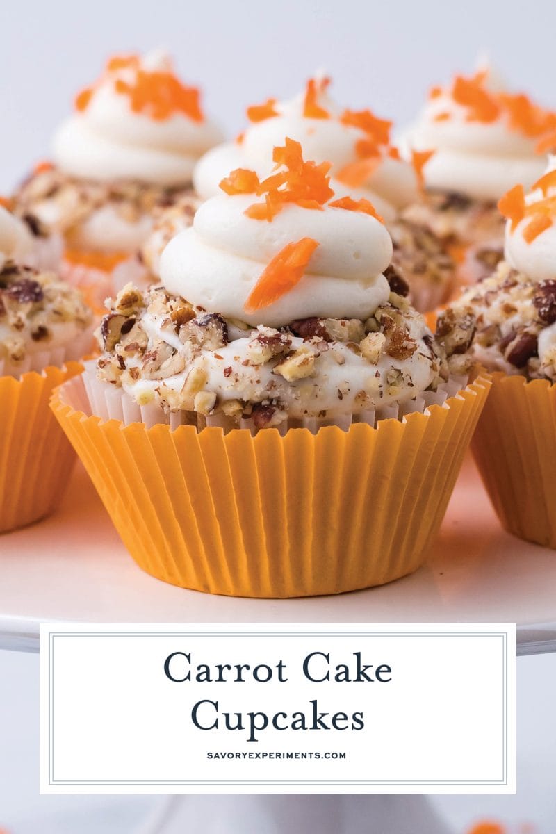 close up of carrot cake cupcakes 