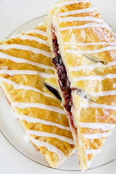 overhead of cherry hand pies