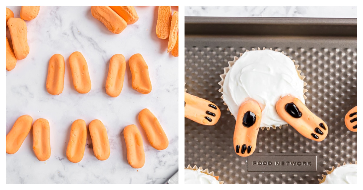 how to make bunny feet for cupcakes 