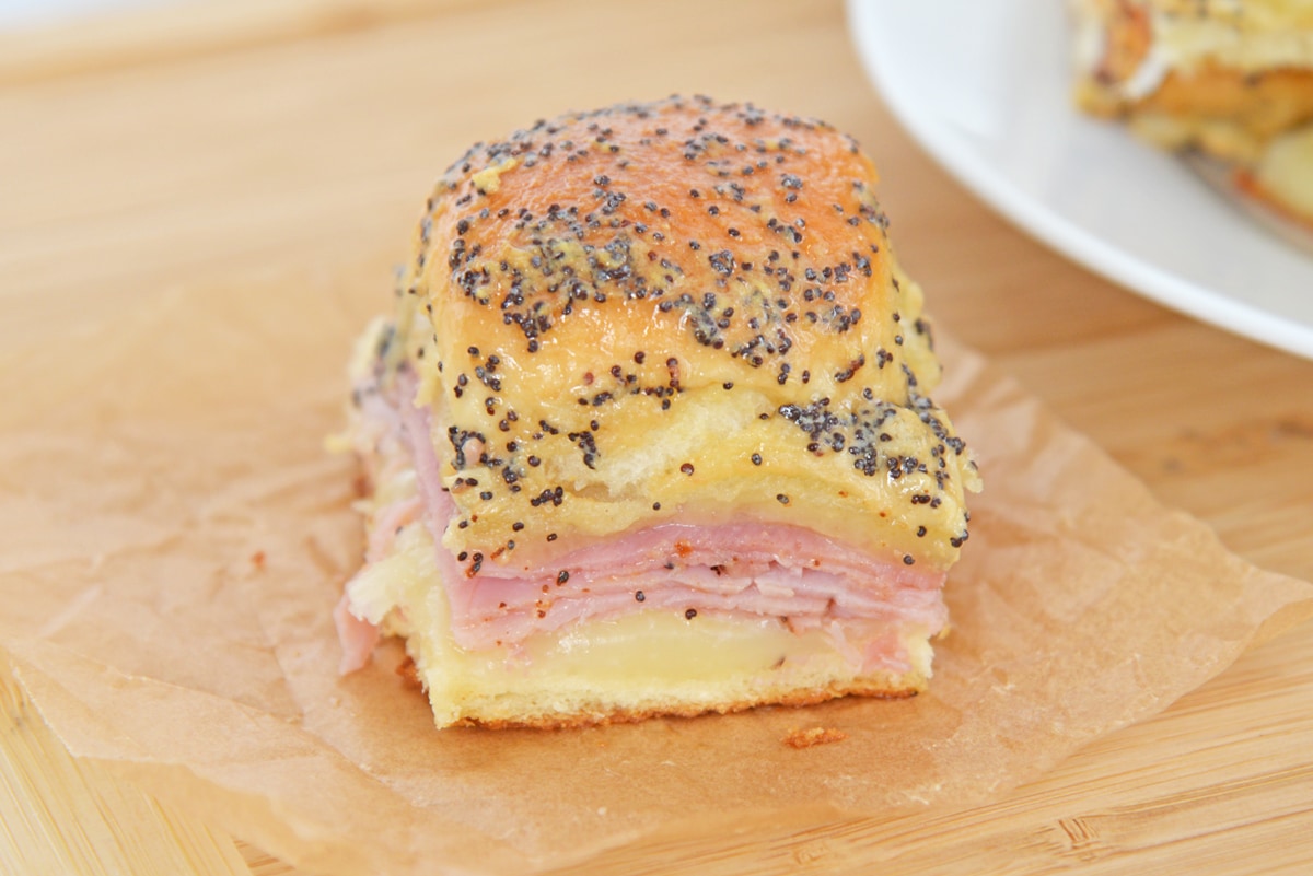 single slider on a piece of parchment paper  