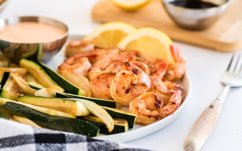 hibachi shrimp on a plate