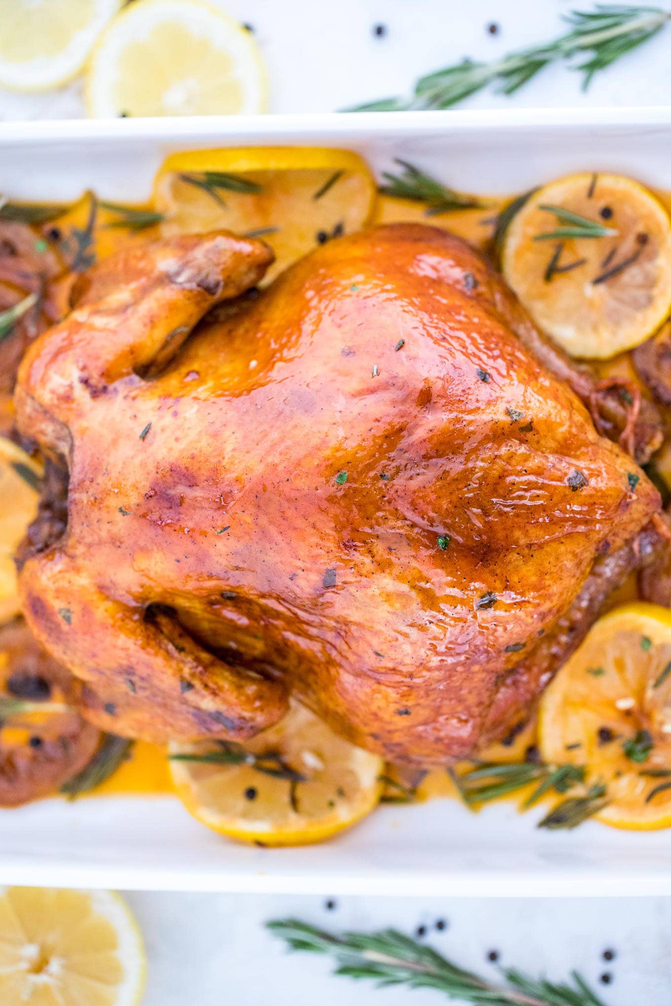 overhead of brined chicken