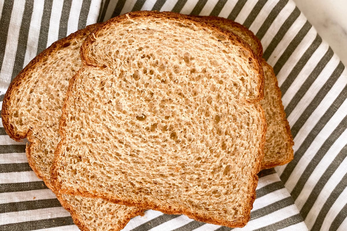 slices of moist bread 
