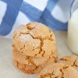 stack of soft molasses cookies