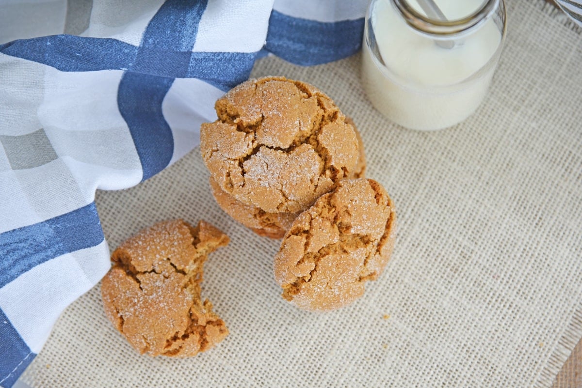 soft molasses cookies being served 
