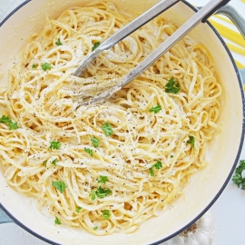 pot with linguine pasta recipe
