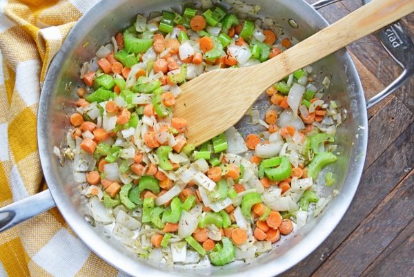 sauteing vegetables in skillet