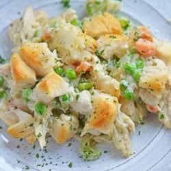 close up of chicken pot pie casserole