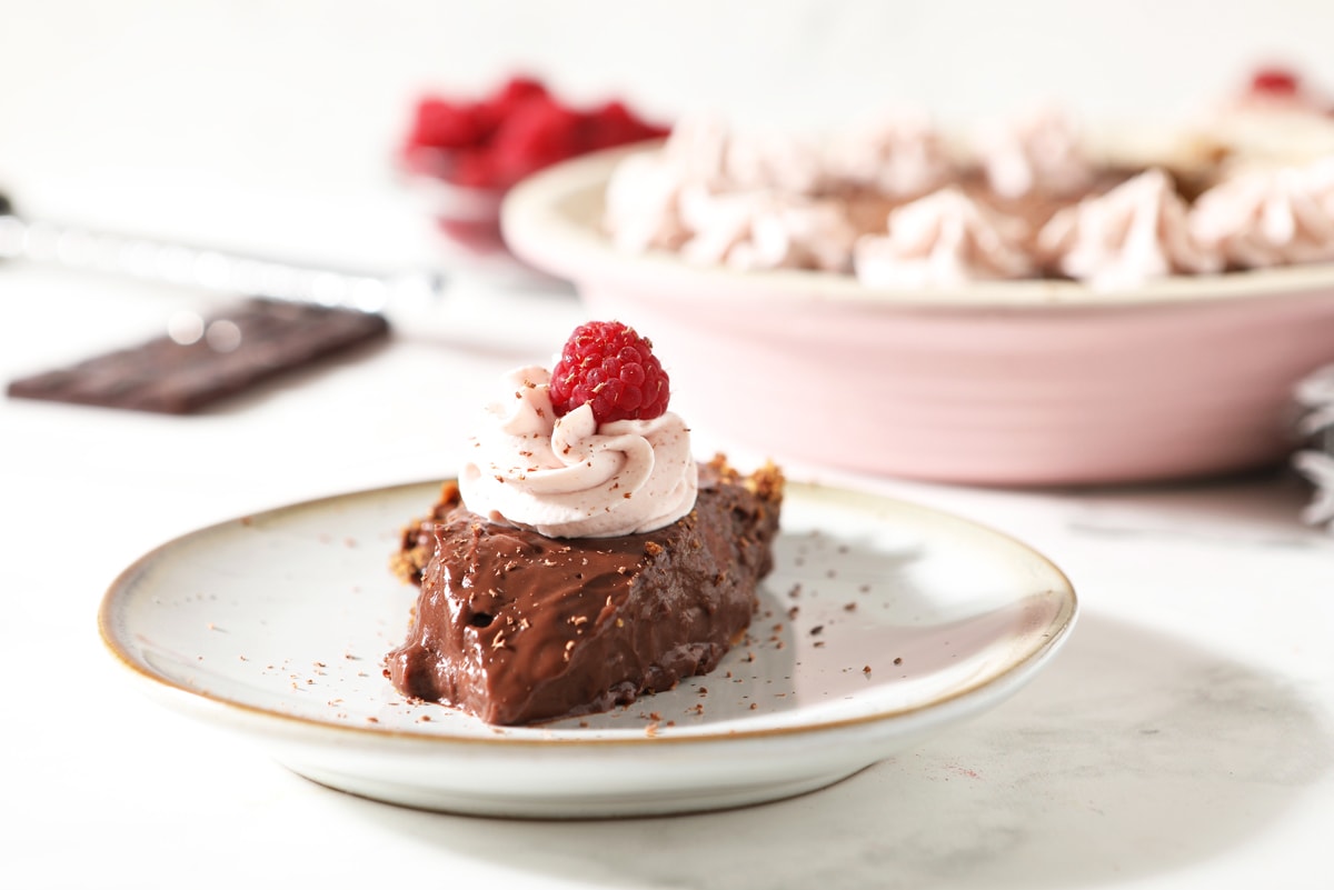 chocolate pie on a plate  