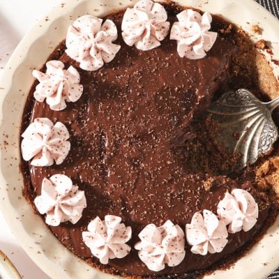 BEST Chocolate Pudding Pie Recipe with Homemade Whipped Cream!