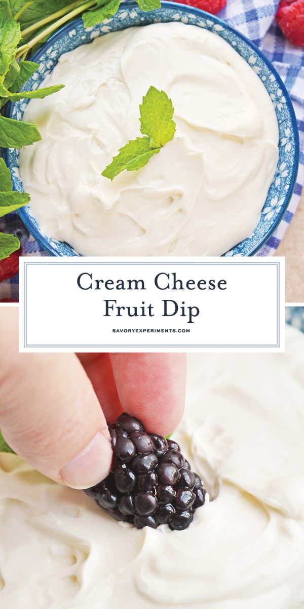 collage of cream cheese fruit dip for pinterest