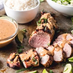 pork tenderloin with rice and lime