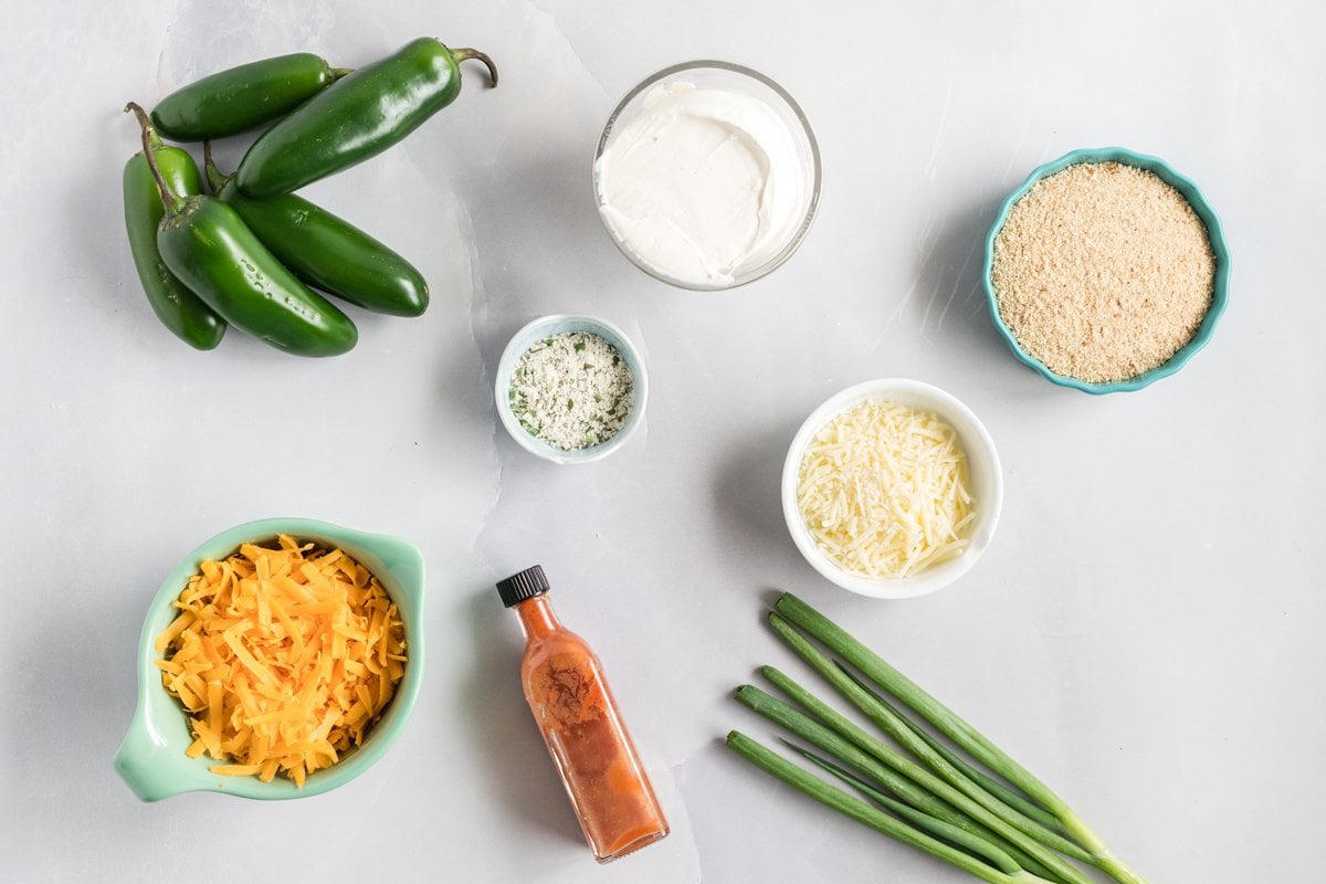 ingredients for making baked jalapeno poppers 