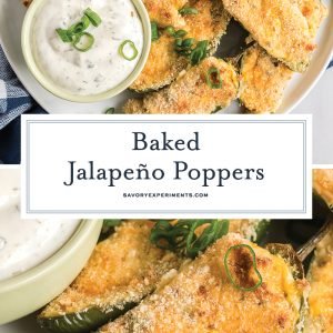 collage of baked jalapeno poppers for pinterest