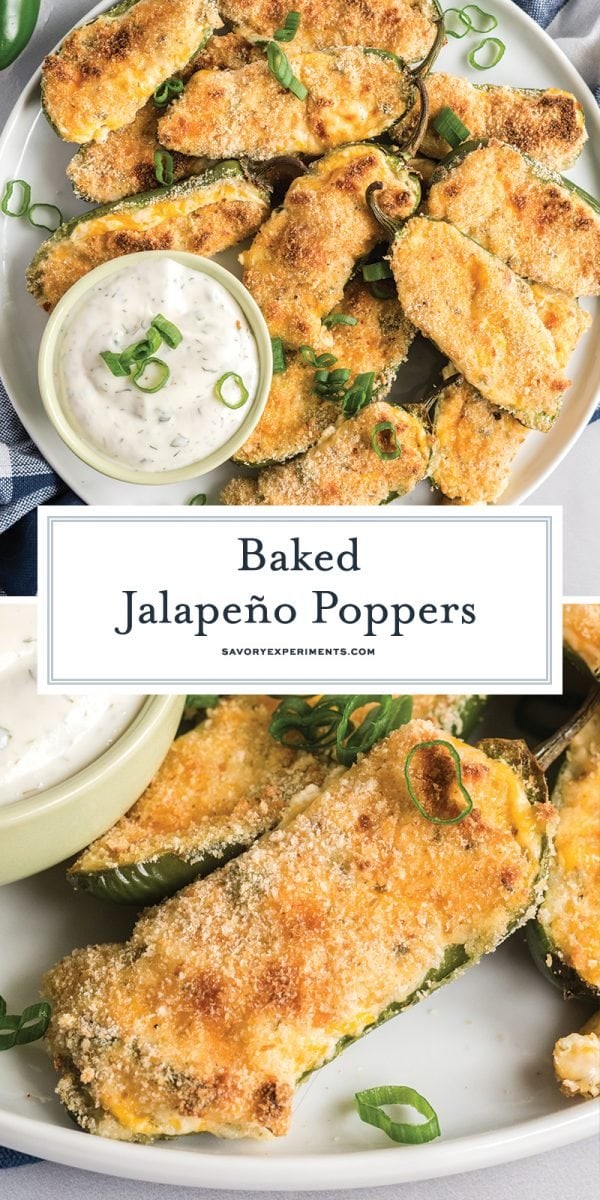 collage of baked jalapeno poppers for pinterest 