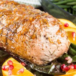 orange pomegranate pork roast