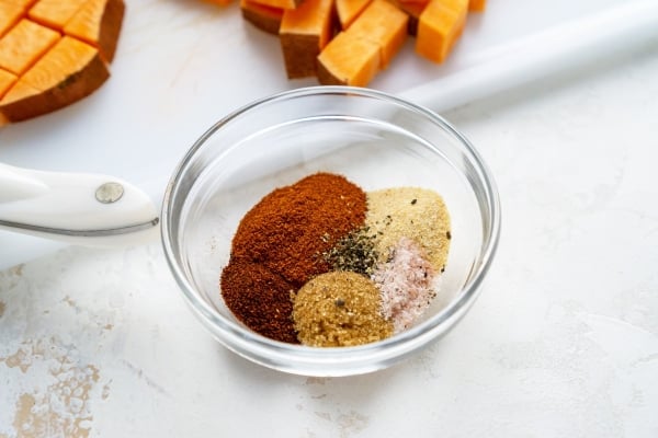 seasonings in a small glass bowl