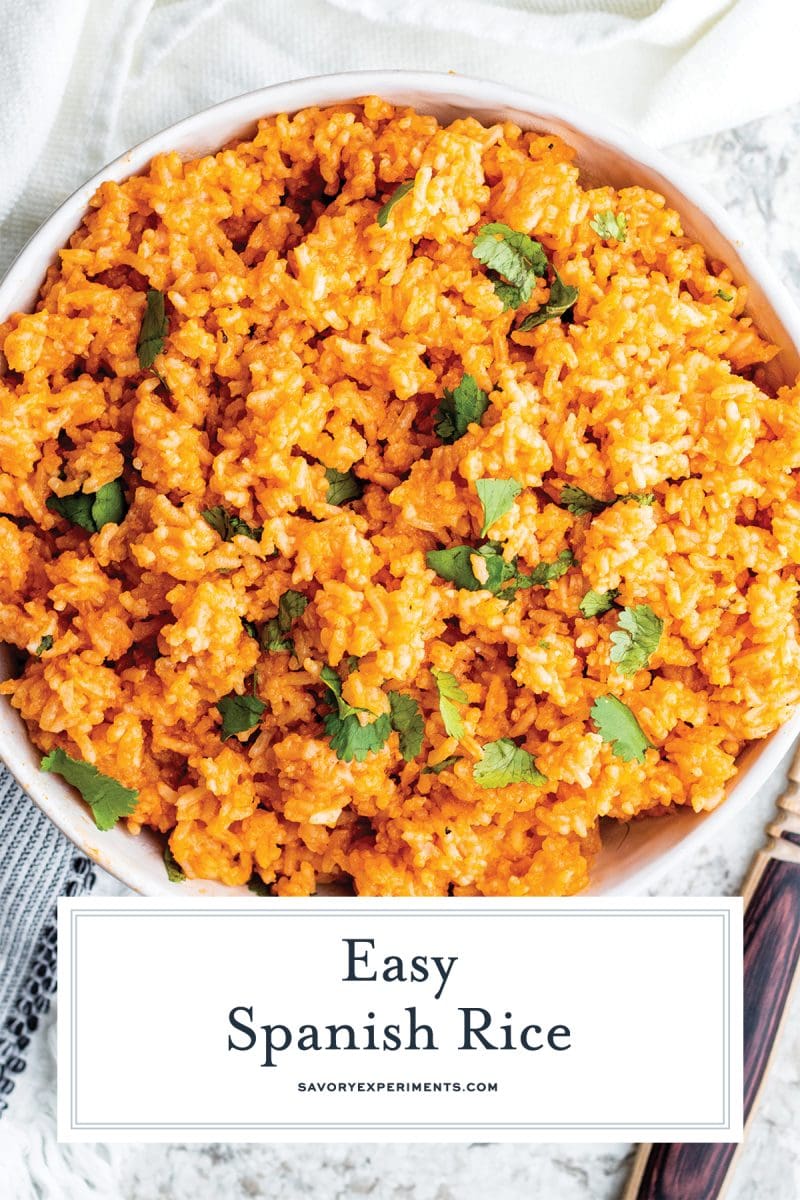 close up of spanish rice in a bowl  