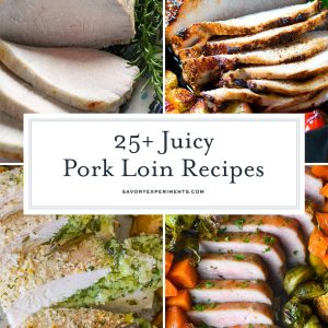 collage of pork loin recipes