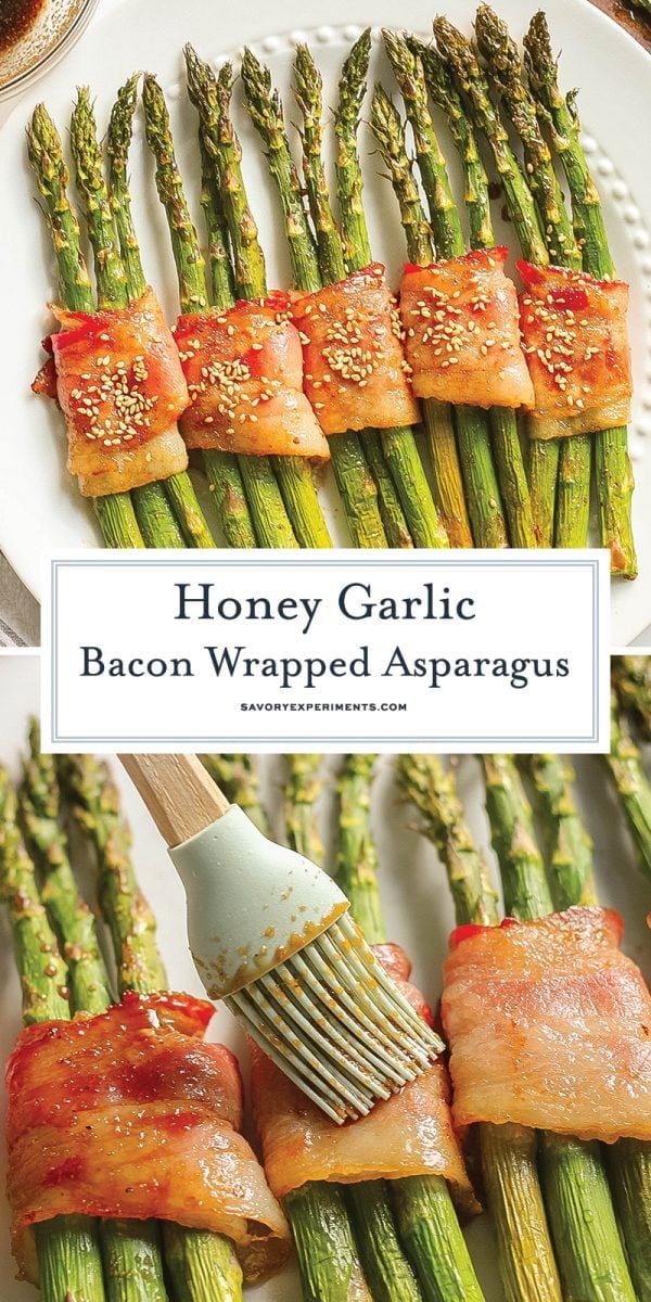 honey garlic bacon wrapped asparagus for pinterest 