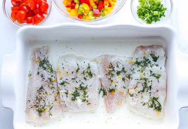 seasoned halibut fillets