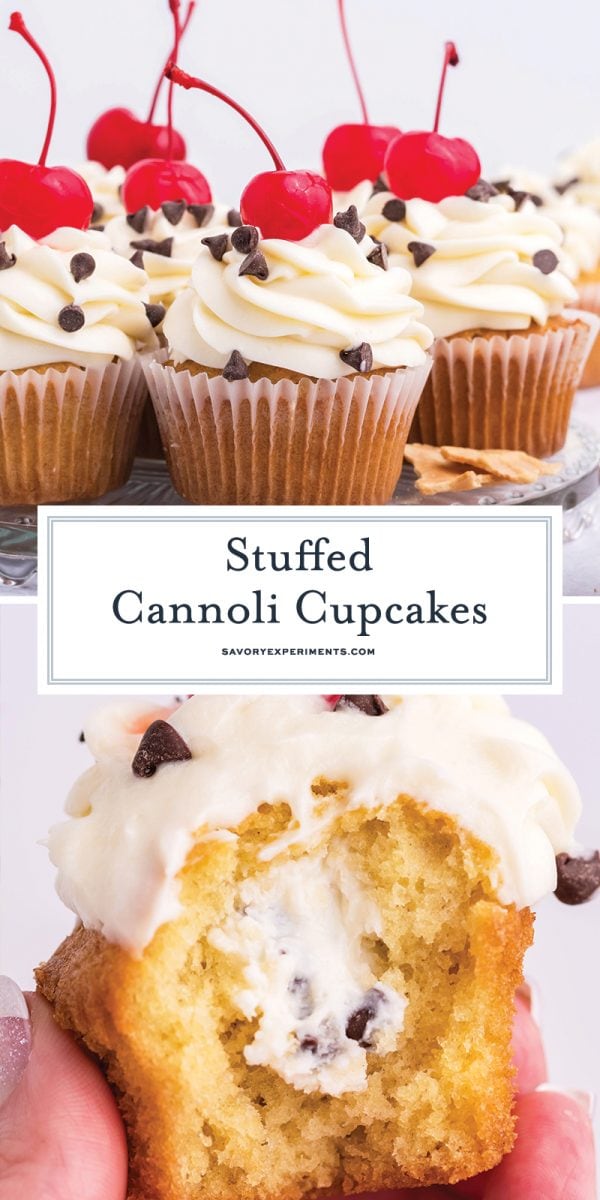 stuffed cannoli cupcake for pinterest 