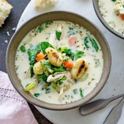 bowl of chicken gnocchi soup