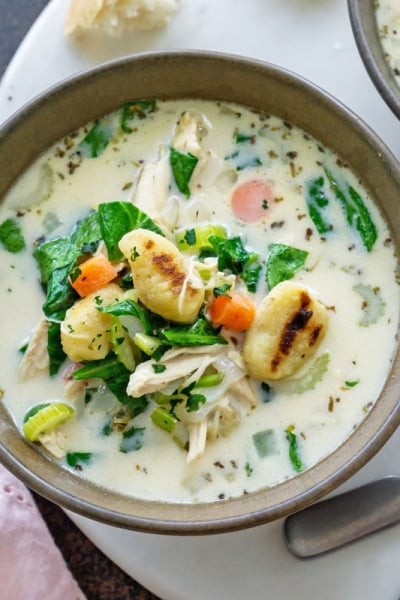 bowl of chicken gnocchi soup