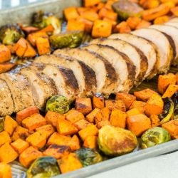 sheet pan pork tenderloin with veggies
