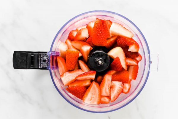 strawberries in a blender