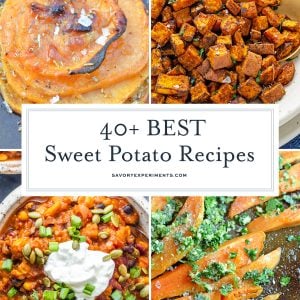 collage of sweet potato recipes