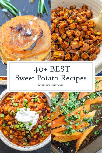 collage of sweet potato recipes