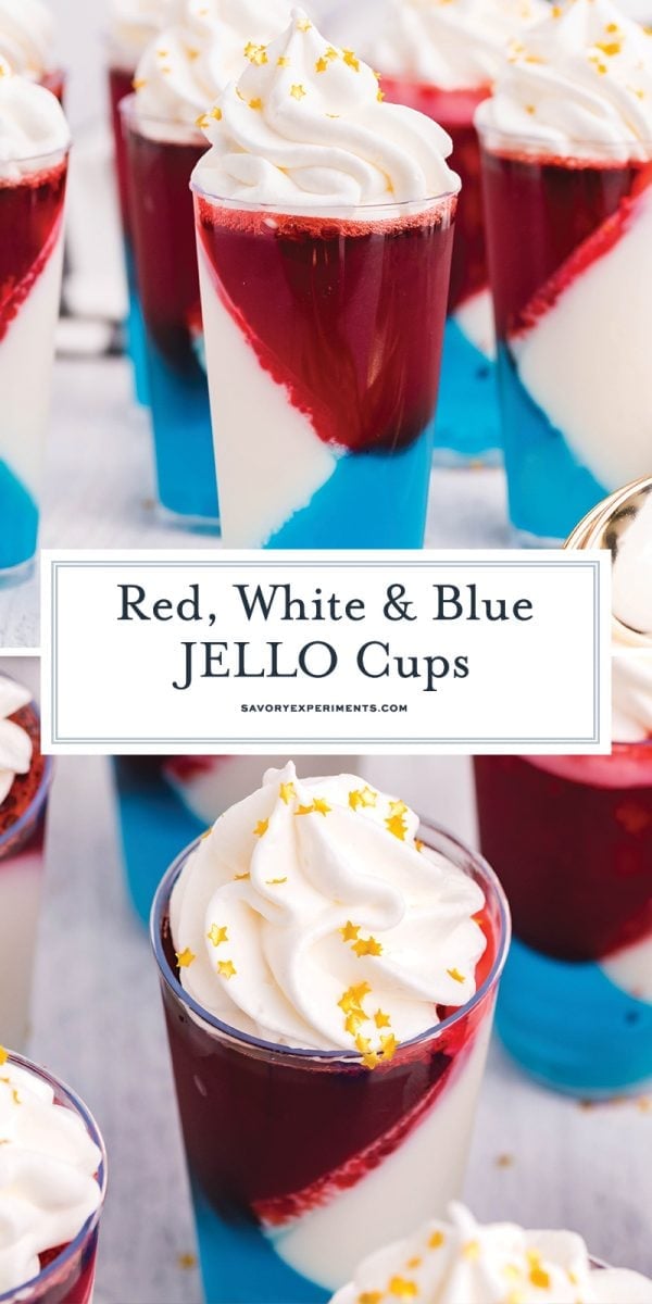 red, white and blue jello cups for pinterest 