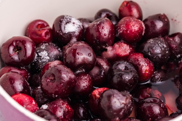 cherry pie filling in a saucepan