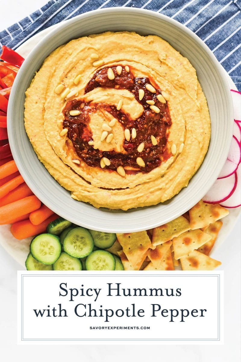 close up of spicy hummus 