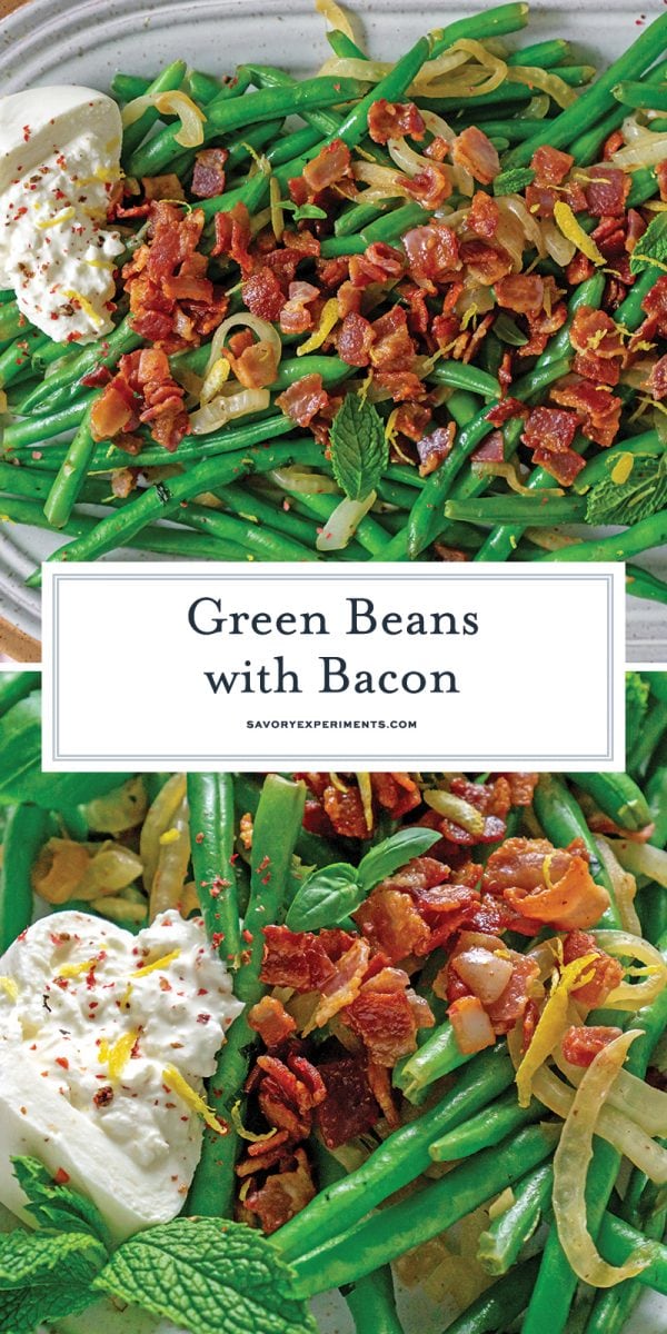 green beans with bacon pin for pinterest 