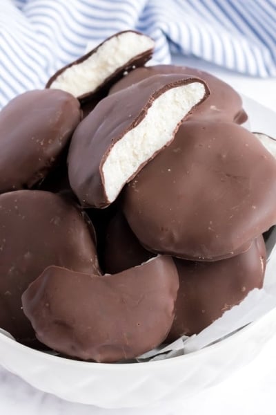 bowl of homemade peppermint patties